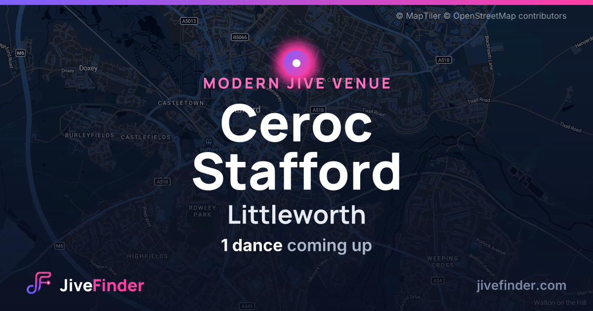 Modern Jive venue at Littleworth, Ceroc Stafford — 1 dance coming up