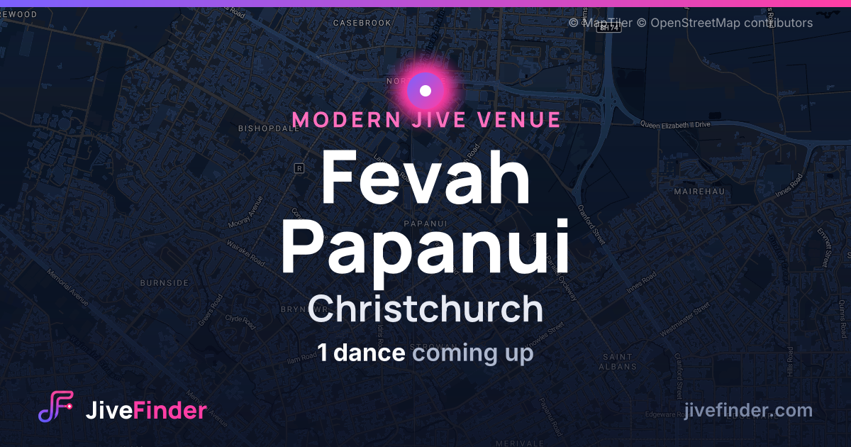 Modern Jive venue at Christchurch, Fevah Papanui — 1 dance coming up
