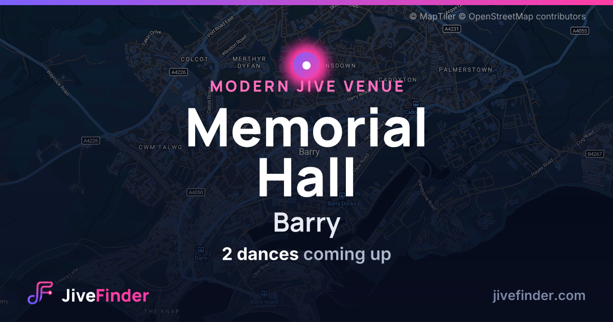 Modern Jive venue at Barry, Memorial Hall — 2 dances coming up