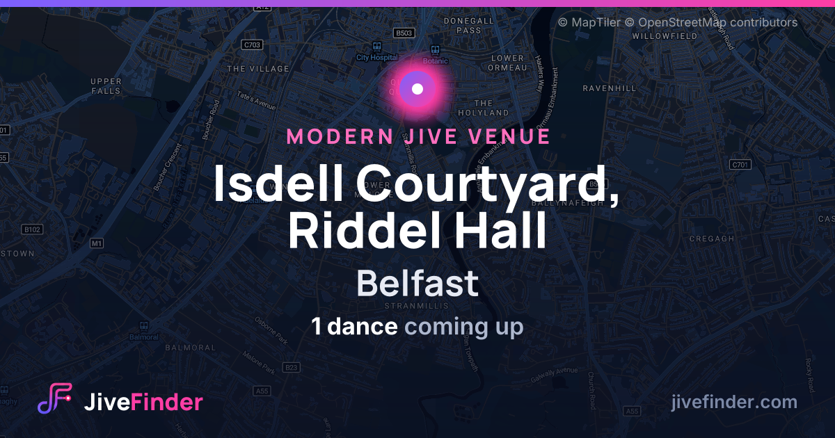 Modern Jive venue at Belfast, Isdell Courtyard, Riddel Hall — 1 dance coming up