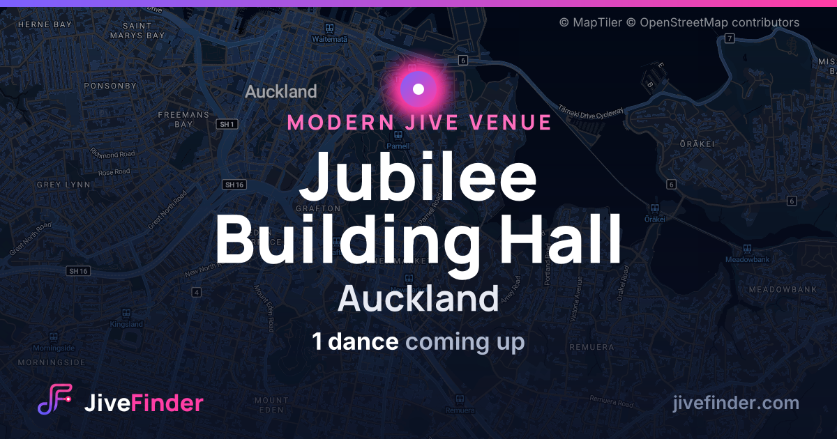 Modern Jive venue at Auckland, Jubilee Building Hall — 1 dance coming up