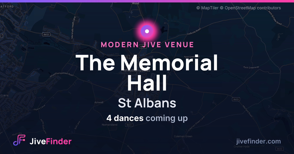 Modern Jive venue at St Albans, The Memorial Hall — 4 dances coming up