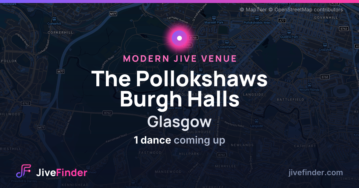 Modern Jive venue at Glasgow, The Pollokshaws Burgh Halls — 1 dance coming up