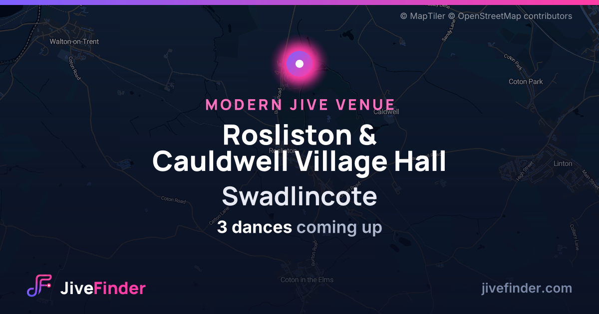 Modern Jive venue at Swadlincote, Rosliston & Cauldwell Village Hall — 3 dances coming up