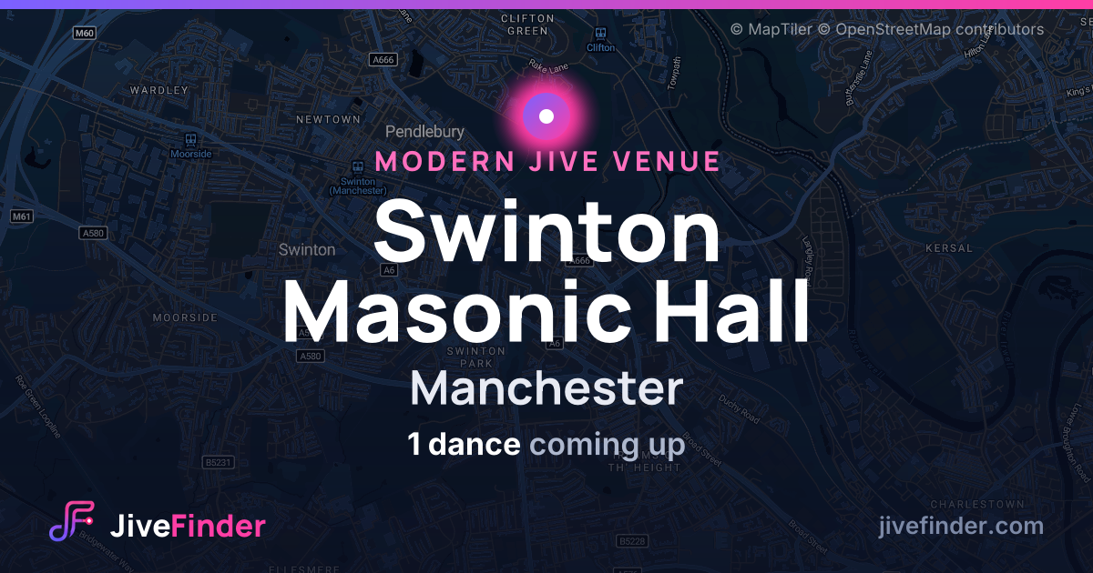 Modern Jive venue at Manchester, Swinton Masonic Hall — 1 dance coming up