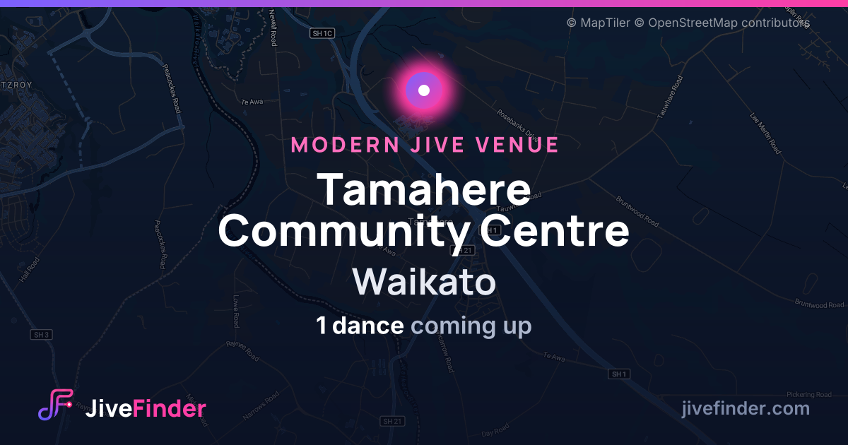 Modern Jive venue at Waikato, Tamahere Community Centre — 1 dance coming up